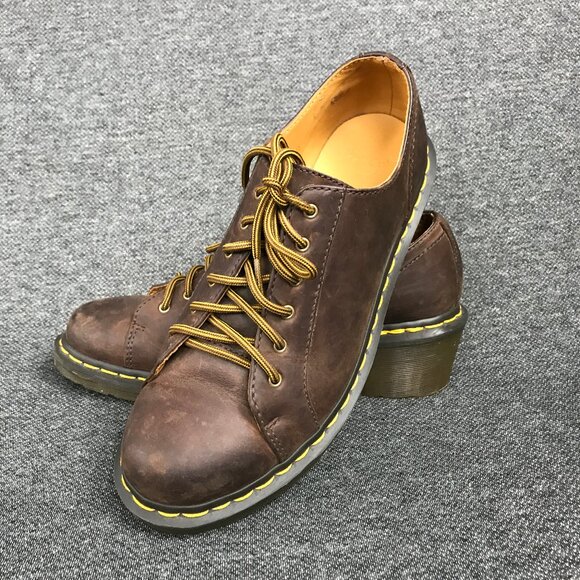 Women’s Dr. Martens Bronwyn Distressed Brown Leather 6 Eye Oxford Shoes US 10 - Picture 1 of 6